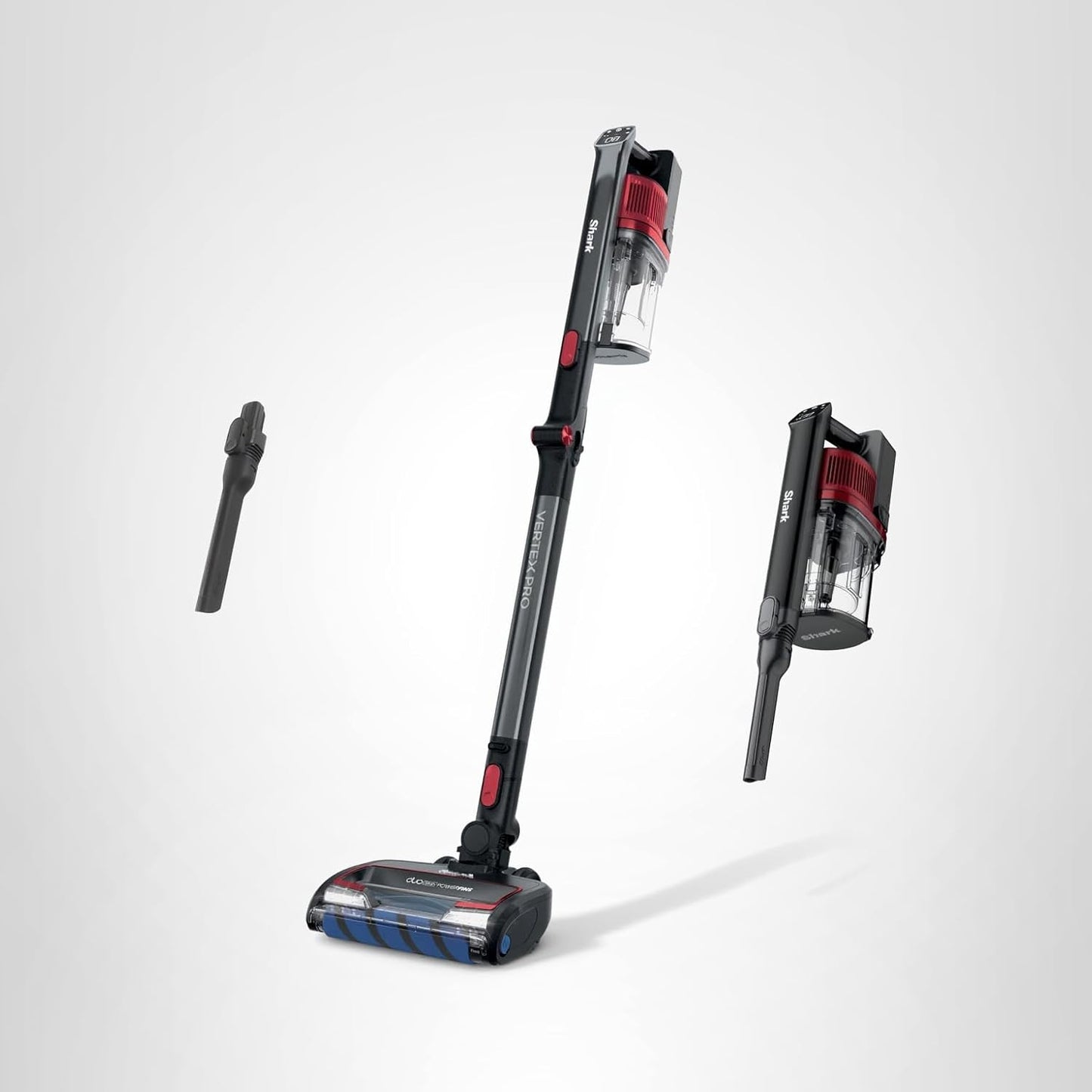 Shark Cordless Vertex Pro Lightweight Cordless Stick Vacuum with DuoClean PowerFins, HEPA Fitler, Anti-Allergen Complete Seal, LED Headlights, For Carpets & Hardfloors, Red, IZ662H