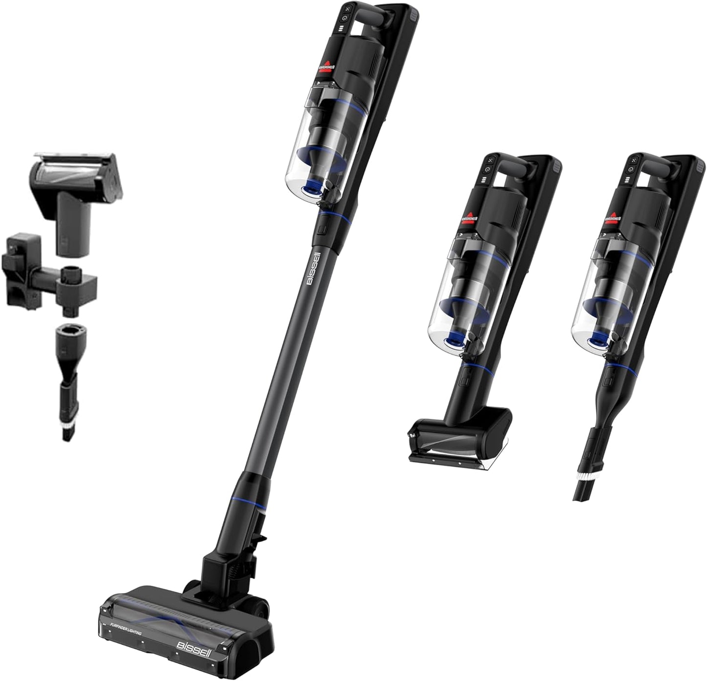 Bissell PowerClean 200W Self-Standing Cordless Vacuum w/Tangle Free Brush Roll, Removeable Battery, Wall Mount, Upholstery Tool & Bright Headlights, 4173