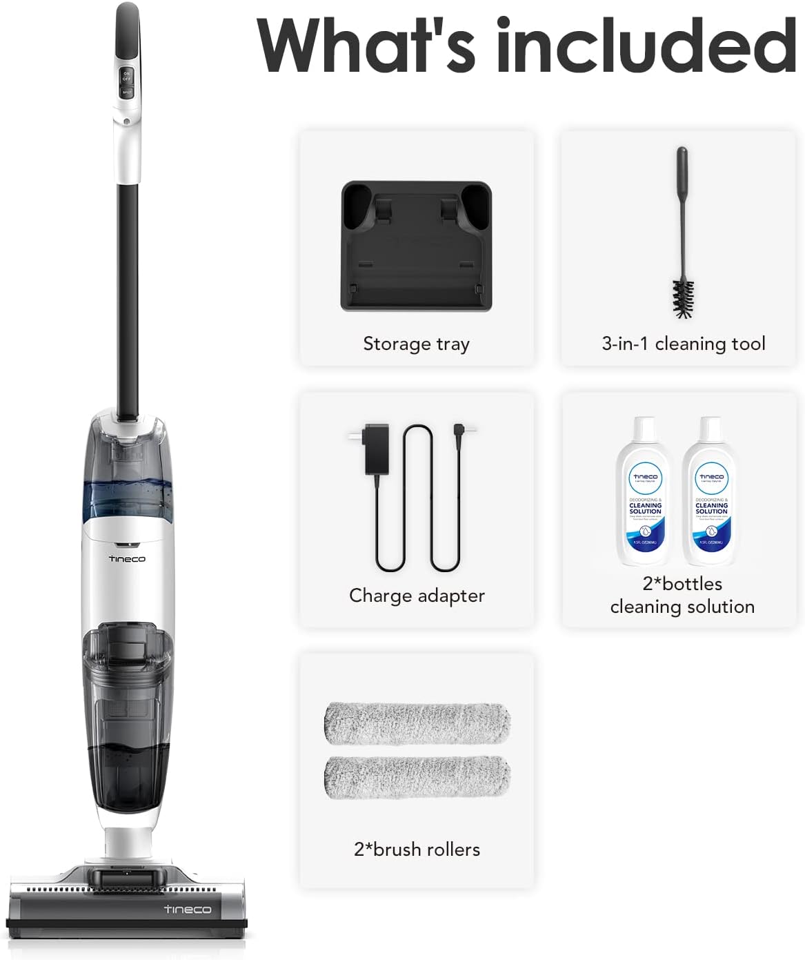 Tineco Floor ONE i6 Stretch Wet Dry Vacuum Cleaner, Vacuum & Mop All in One, 20kpa Powerful Suction, Up to 40 Minutes Runtime, 180° Lay-Flat, Anti-Tangle Design, Full-Path Self-Cleaning&185℉ Flashdry