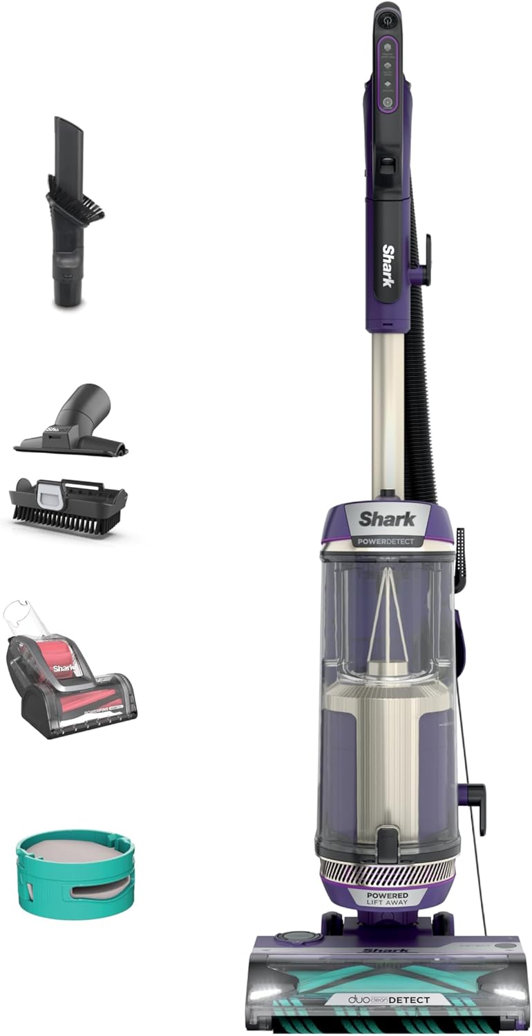 Shark Upright Vacuum, Stratos with DuoClean PowerFins, HairPro, Powered Lift-Away, Self-Cleaning Brushroll, & Odor Neutralizer Technology, Navy, AZ3002