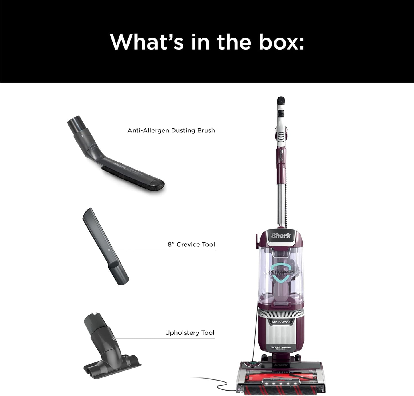 Shark LA702 Rotator Pet Lift-Away ADV Upright Vacuum with DuoClean PowerFins HairPro & Odor Neutralizer Technology, Wine Purple