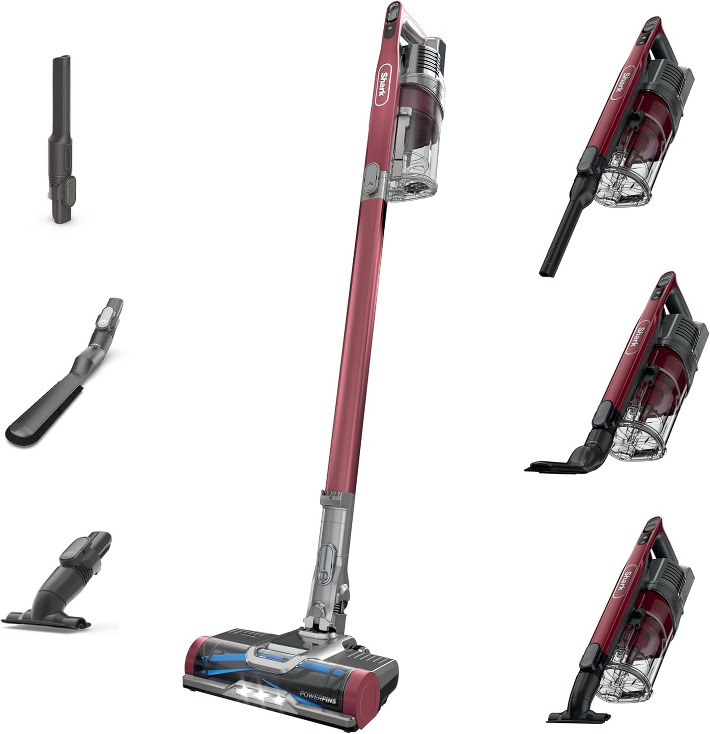 Shark IZ462H Vertex Ultra Lightweight Cordless Stick Vacuum with DuoClean PowerFins, Crevice, Pet Multi-Tool, Anti-Allergen, Brush, Removable Handheld, Flex, 60 min Runtime, Blue, MultiFLEX